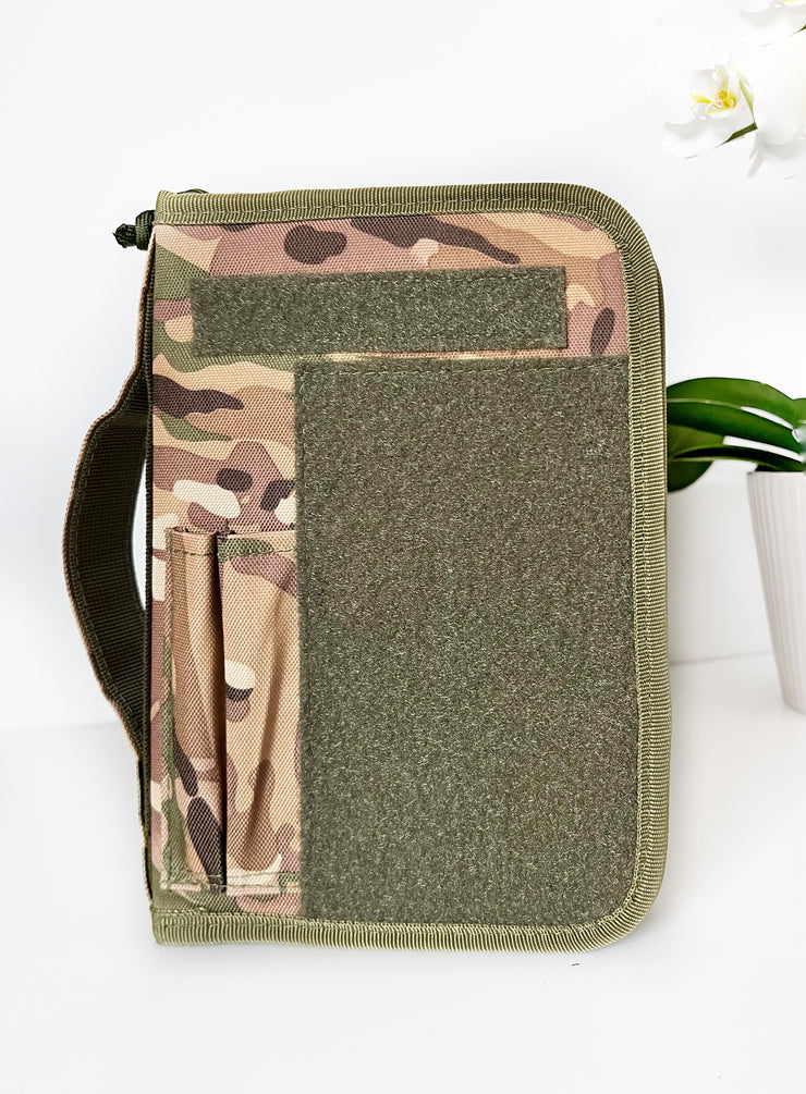 Zippered Book cover for notebooks, fits A5 size and Green military journal 5x8" | Military journal | Army | Air force | Navy | Green Camo