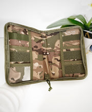 Zippered Book cover for notebooks, fits A5 size and Green military journal 5x8" | Military journal | Army | Air force | Navy | Green Camo