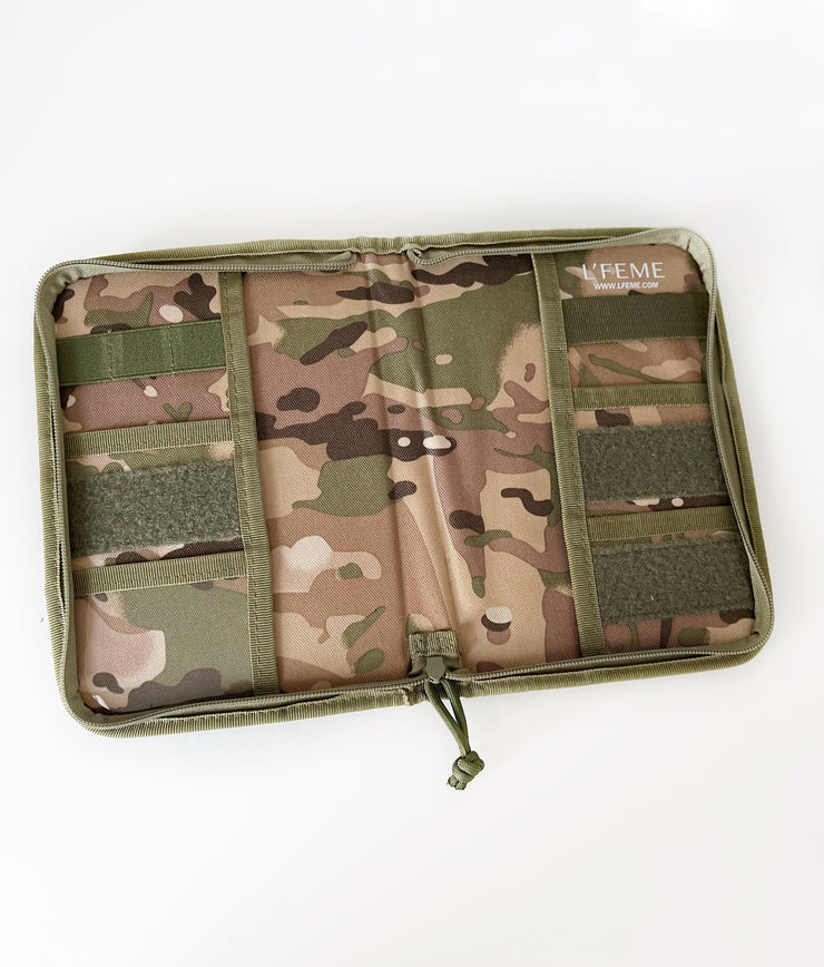 Zippered Book cover for notebooks, fits A5 size and Green military journal 5x8" | Military journal | Army | Air force | Navy | Green Camo