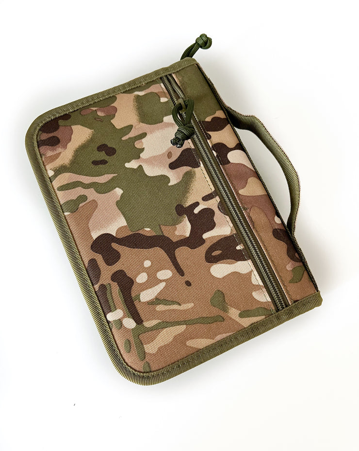 Zippered Book cover for notebooks, fits A5 size and Green military journal 5x8" | Military journal | Army | Air force | Navy | Green Camo