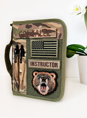 Zippered Book cover for notebooks, fits A5 size and Green military journal 5x8" | Military journal | Army | Air force | Navy | Green Camo