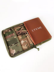 Zippered Book cover for notebooks, fits A5 size and Green military journal 5x8" | Military journal | Army | Air force | Navy | Green Camo