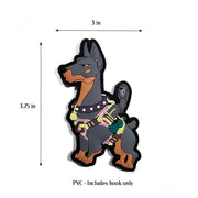 PVC Dog patch with hook tape for Book covers, bags, vest, K9 Dog patch, tactical patch.