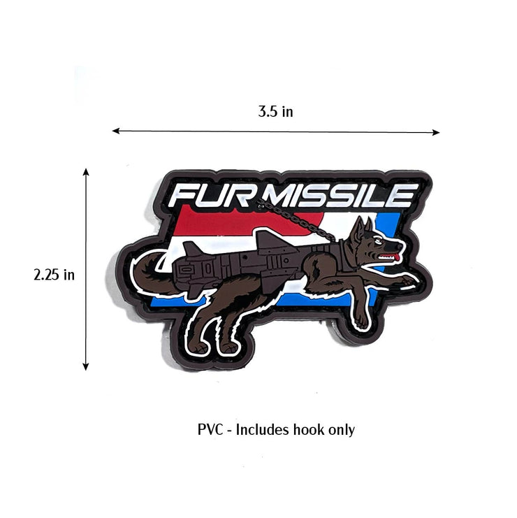 PVC Dog patch with hook tape for Book covers, bags, vest, fur missile, K9 Dog patch, tactical patch.