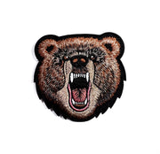 Bear embroidered tactical patch with hook and loop tape for Book covers, bags, vest, tactical patch. 3x3 inches.