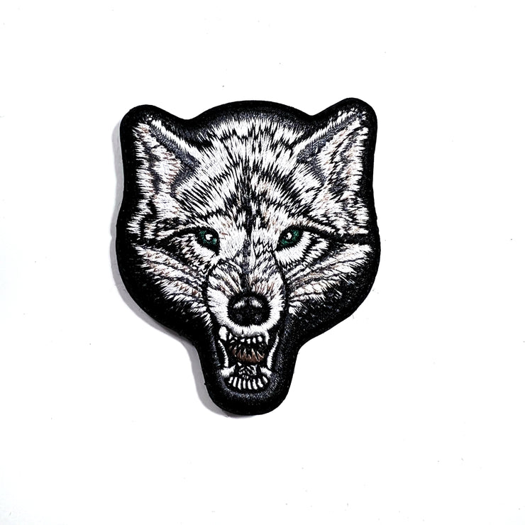 Wolf embroidered tactical patch with hook and loop tape for Book covers, bags, vest, tactical patch. 3.15 x 2.5 inches.