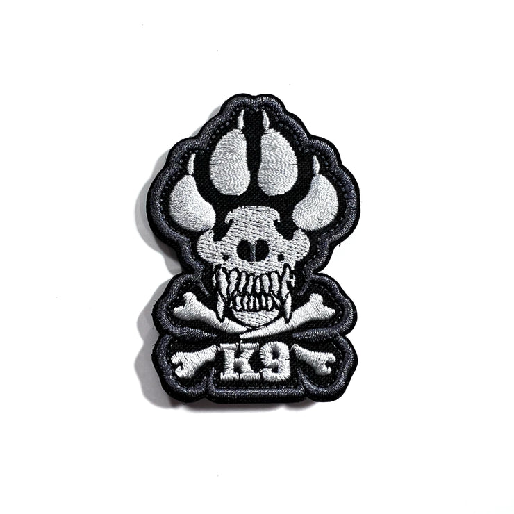 K9 Paw embroidered tactical patch with hook and loop tape for Book covers, bags, vest, K9 unit tactical patch. 2.8 x 2  inches.