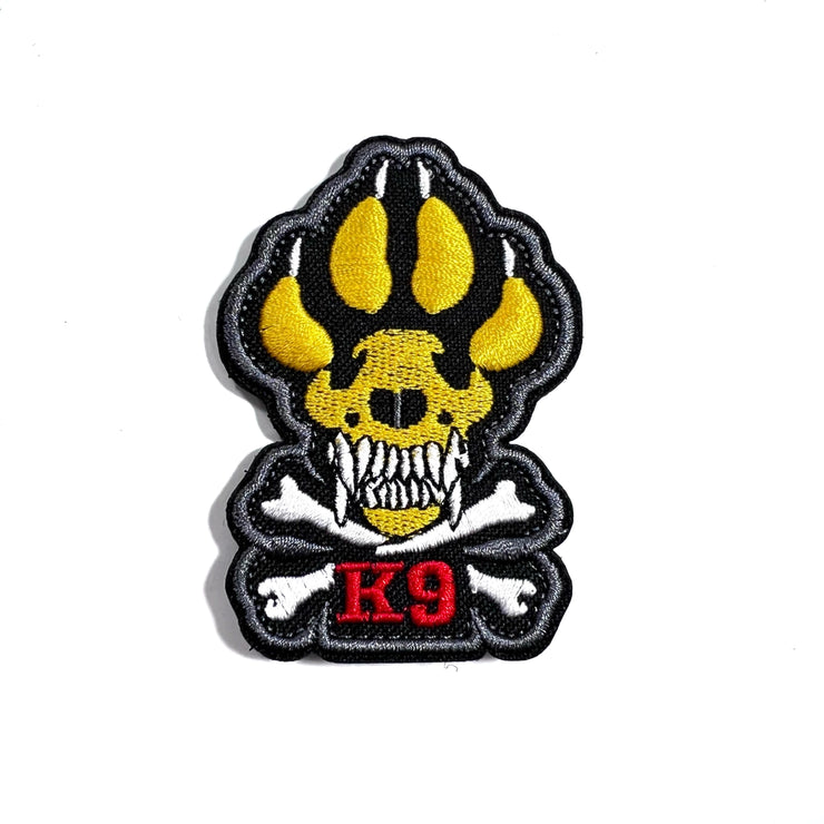 K9 Paw embroidered tactical patch with hook and loop tape for Book covers, bags, vest, K9 unit tactical patch. 2.8 x 2  inches.