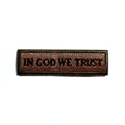 In God we trust embroidered tactical patch with hook and loop tape for Book covers, bags, vest, tactical patch. 3.75 x 1 inches.