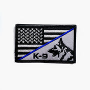 K9 Flag - embroidered blue line tactical patch with hook and loop tape for Book covers, bags, vest, tactical patch. 3.15 x 2 inches.