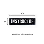 Instructor embroidered tactical patch with hook and loop tape for Book covers, bags, vest, tactical patch. 3.75 x 1 inches.