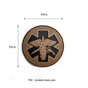 Paramedic PVC patch with hook tape for Book covers, bags, vest, tactical patch. 3.15 inches.