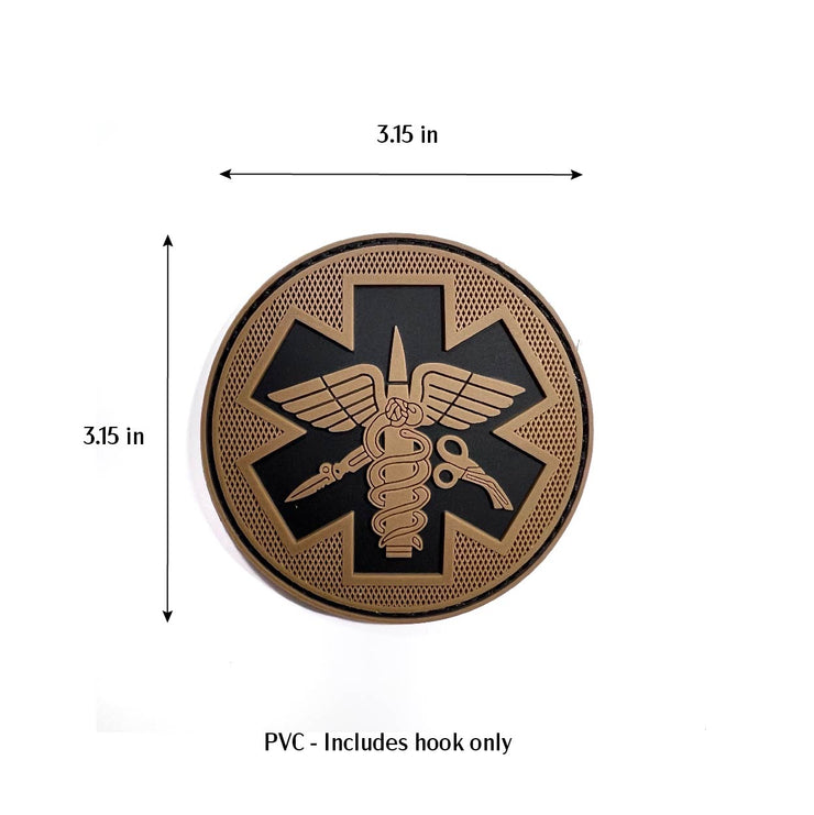 Paramedic PVC patch with hook tape for Book covers, bags, vest, tactical patch. 3.15 inches.