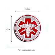 Paramedic PVC patch with hook tape for Book covers, bags, vest, tactical patch. 3.15 inches.