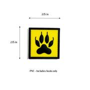 PVC Dog paw patch with hook tape for Book covers, bags, vest, K9 paw patch, tactical patch. 2x2 inches.