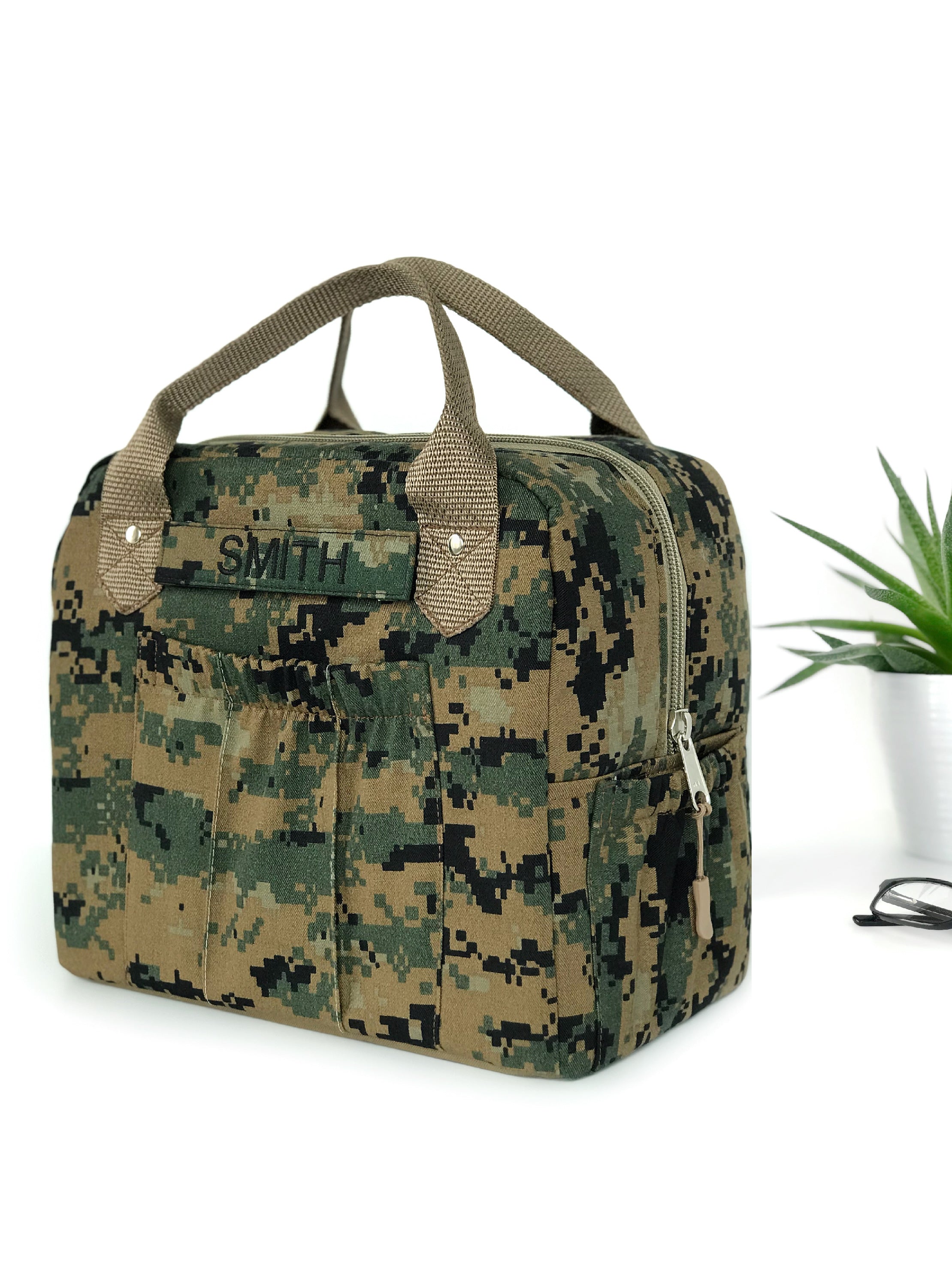 Camo Monogram Nylon Gumdrop Lunch Box – Just The Thing Shop