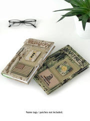 Military book cover for green journal with loop tape for patches | Military gift. Style 5 - L'FEME