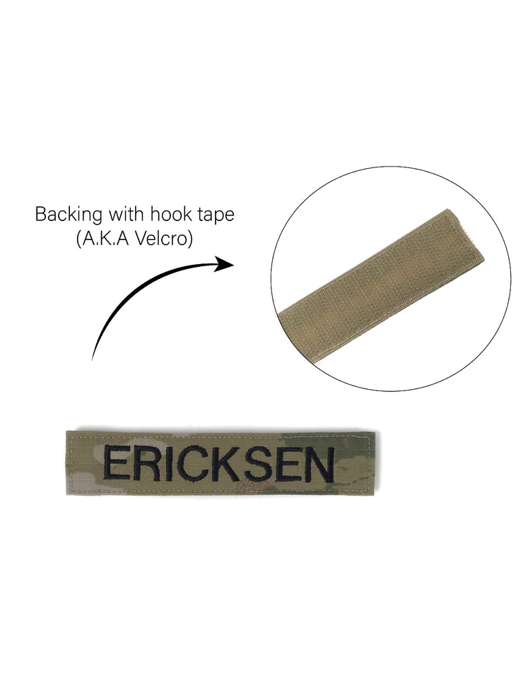 4 Inches (W) Personalized Custom Name Tape with Hook Fastener Tape Backing / Tactical Patch