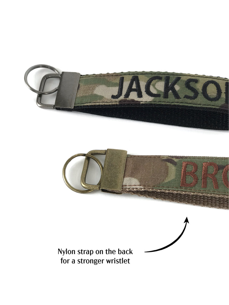 Customized military keychain | Embroidered | Wristlet key fob | | Military accessories. - L'FEME