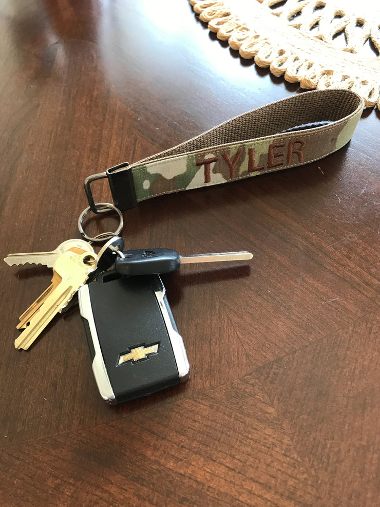 Customized military keychain | Embroidered | Wristlet key fob | | Military accessories. - L'FEME