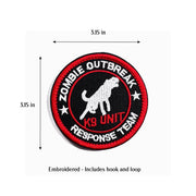 Embroidered tactical patch with hook and loop tape for Book covers, bags, vest,  zombie outbreak, K9 unit tactical patch. 3.15 inches.